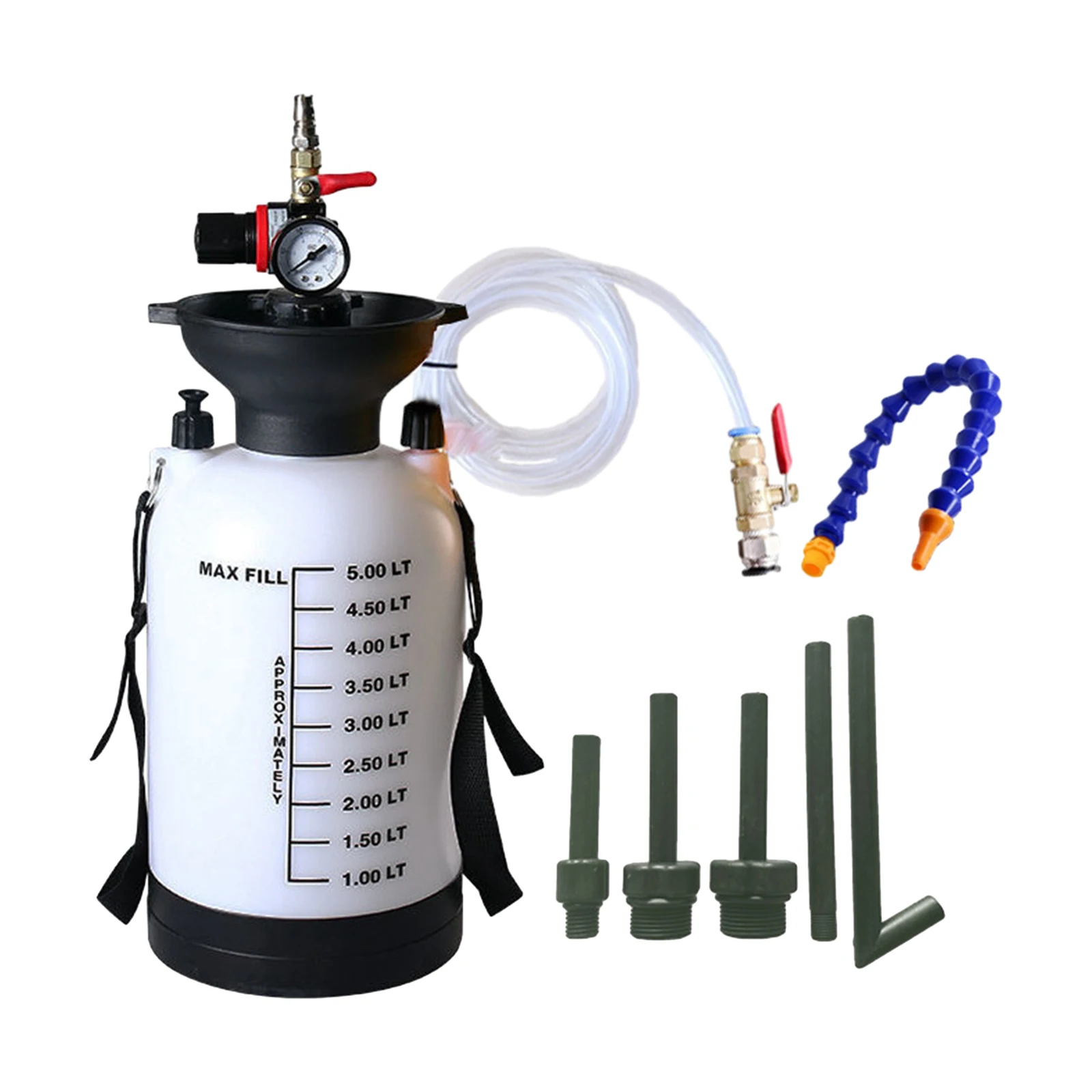 5L Pneumatic Transmission Fluid Pump Tool Kits Oil Tank Transfer Pump Bottle 5L Atf Filler Pneumatic Fluid Extractor Dispenser