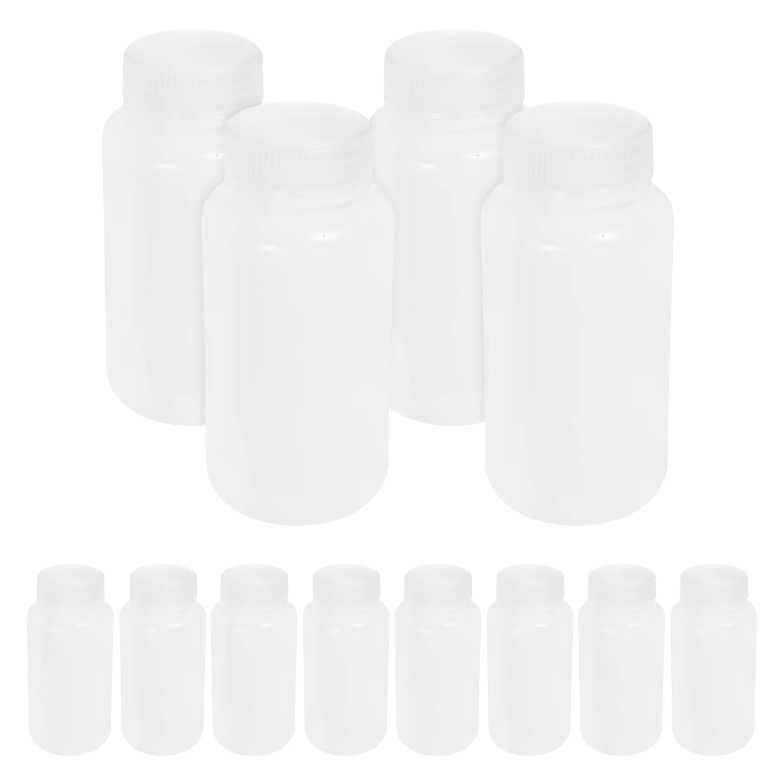

12pcs Wide Mouth Lab Reagent Bottle 250Ml Leak-Proof Sealed White Plastic Containers For Chemical Storage Sample Specimen