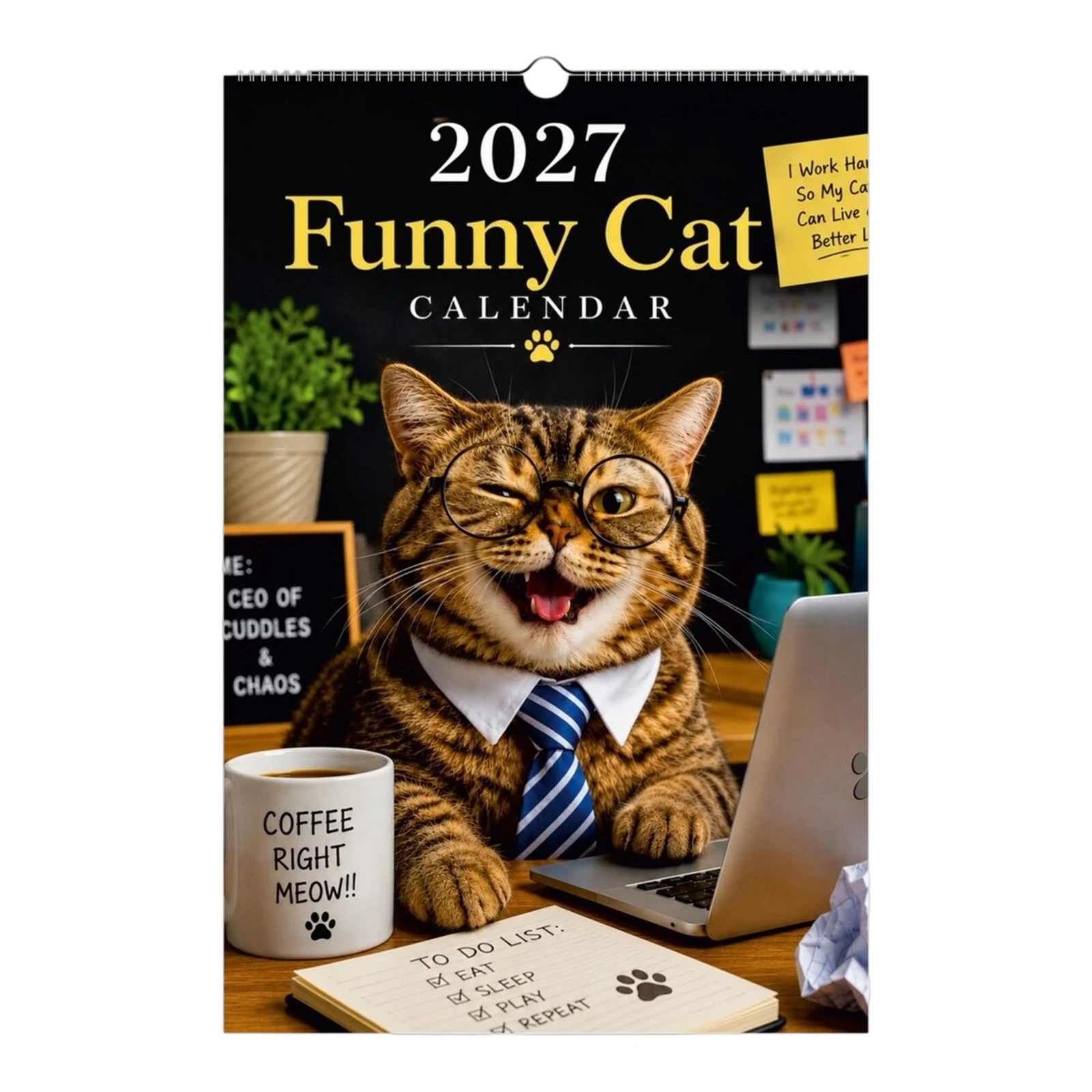 2027 Funny Wall Calendar Monthly Planner Cute Pet Photo Hanging Office Home
