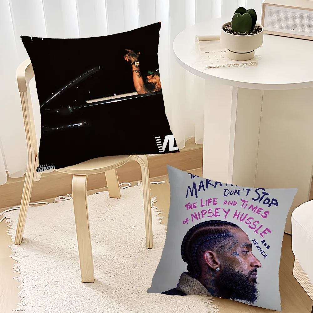 Rapper N-Nipsey H-Hussle cushion cover Living Room Accent Couch Back Support Square Lounge Restful Nap Companion Pillow Case