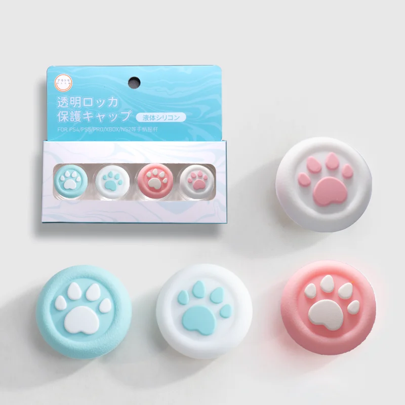 القط باو النقاط سيليكون الإبهام قبضة غطاء تغليف للتبديل 2/NS برو تحكم لسوني PS5 PS4 سليم PS3 Xbox One سلسلة X/S XSS