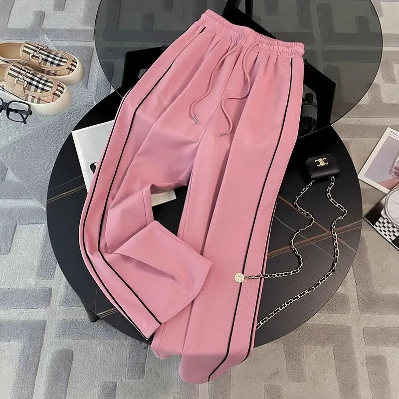 Fashion Sportswear Set for Women's Summer New Style Western-style Age Reducing Korean Casual Wide Leg Pants Two-piece Set