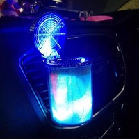 Car Ashtray With LED Light Multifunctional Airtight Lid Vehicle Cup Holder Air Vent Ashtray Trash Can Car Interior Decoration