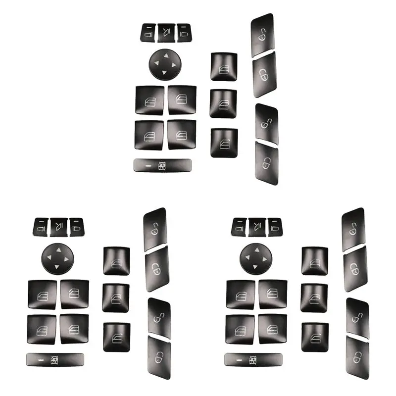 

AU28-48PCS Car Door Seat Memory Lock Window Glass Lift Button Cover Sticker For Mercedes Benz CLA/GLA/GLK/GLE/CLS/GL/ML/A/B/E