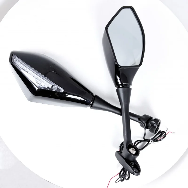 

Зеркала заднего вида для мотоцикла со встроенными светодиодными указателями поворота, универсальные, подходят для Yamaha MT YZF R1 R6 R6S FZR600 Honda CBR 600 GSR