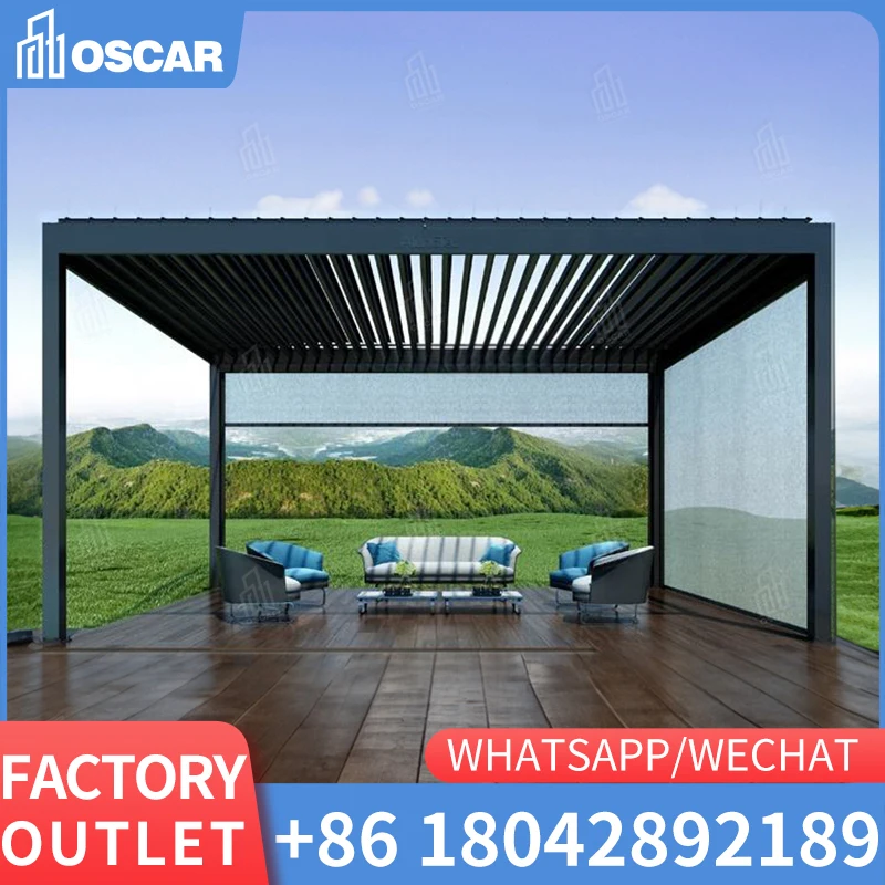 Outdoor Garden Modern Design Electrical Pergola Folding Awning Outdoor Motor Retractable Pergola