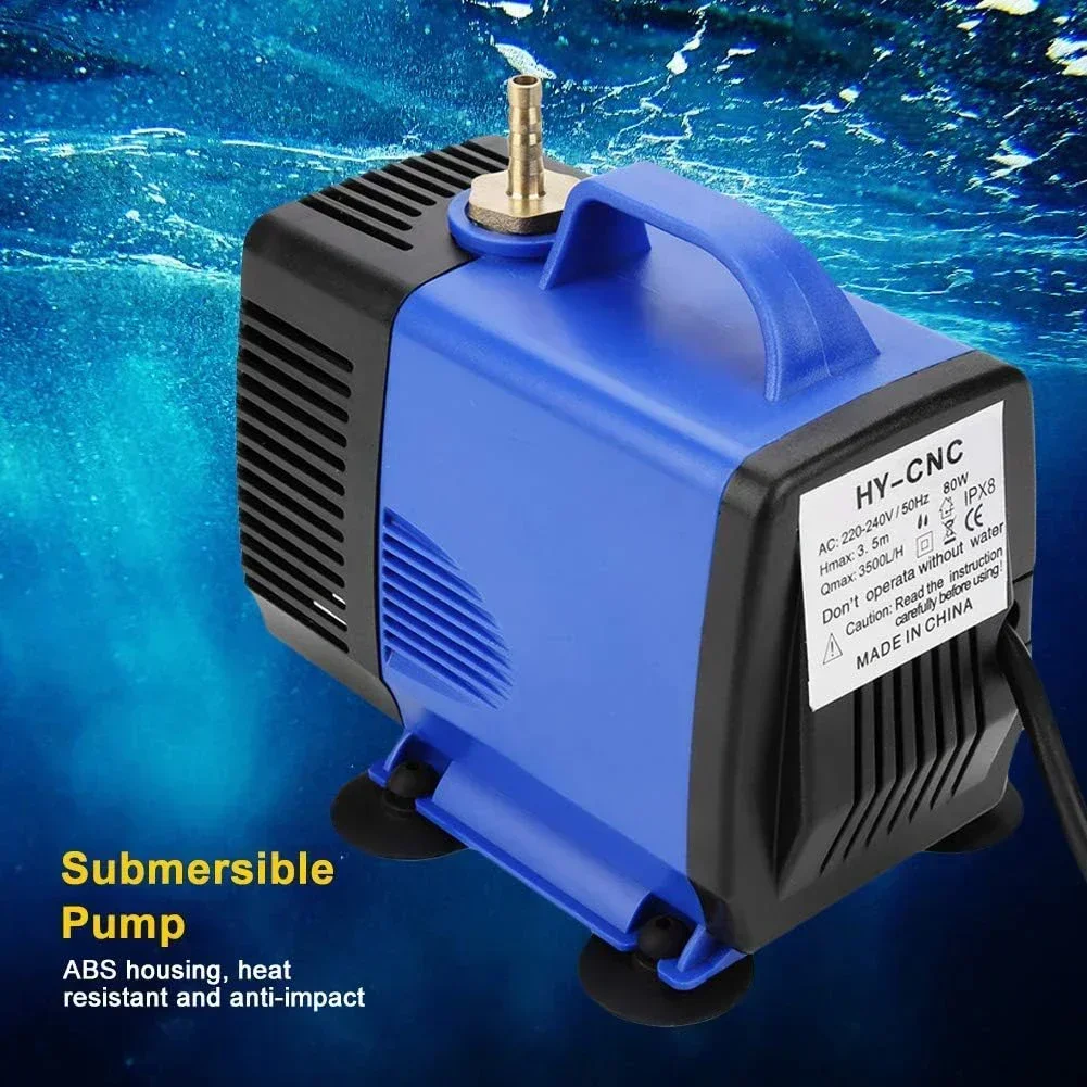 

Submersible Pump 220V Engraving Machine Cooling Water Pump For CNC Spindle Motor 3.5M 80W With Nozzle And Suction Cup