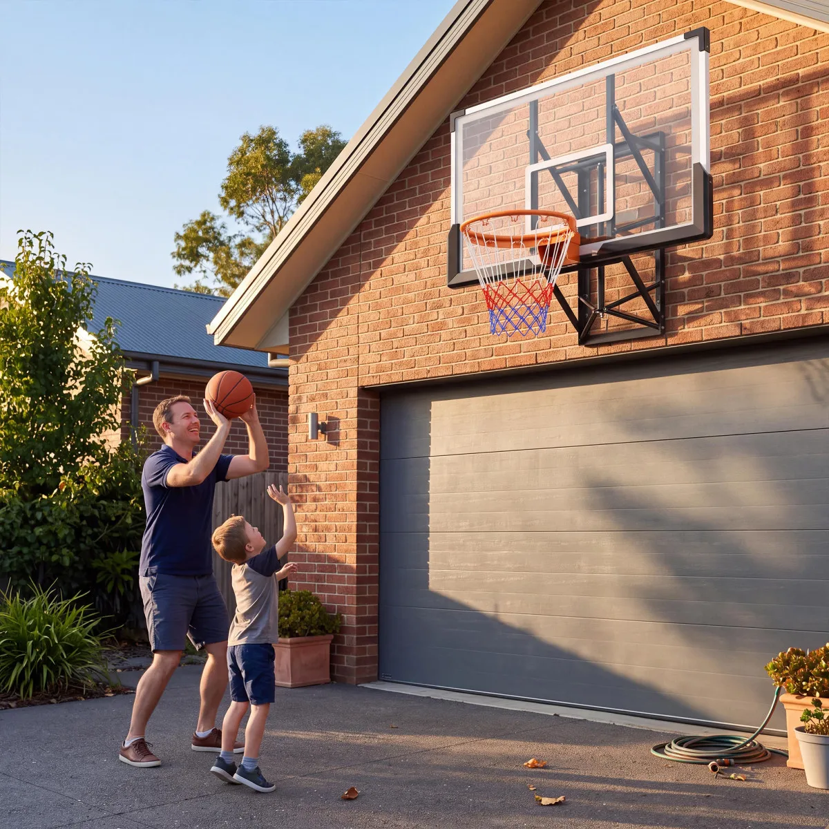 Adjustable Wall-Mounted Basketball Hoop – 52" Backboard, Height from 8 to 10 FT for Indoor & Outdoor Play - view 5