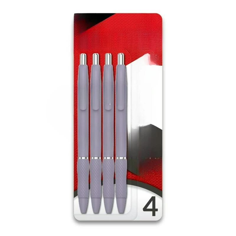 Pens, Medium Point , Violet Barrel, Black Ink, 4 Count