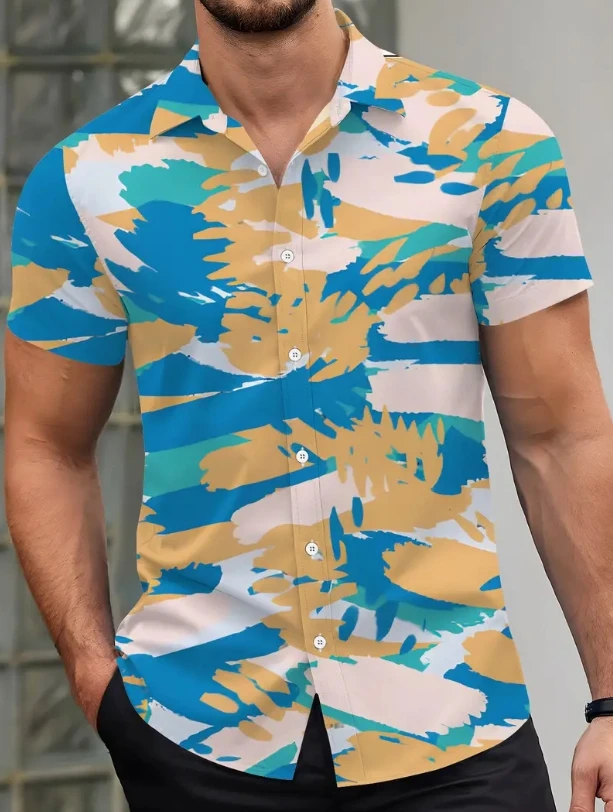 

Men's Shirt Short Sleeve Hawaiian Casual Printed Button Shirt Summer Beach Shirt Camping Shirt Short Sleeve Men's Formal Shirts