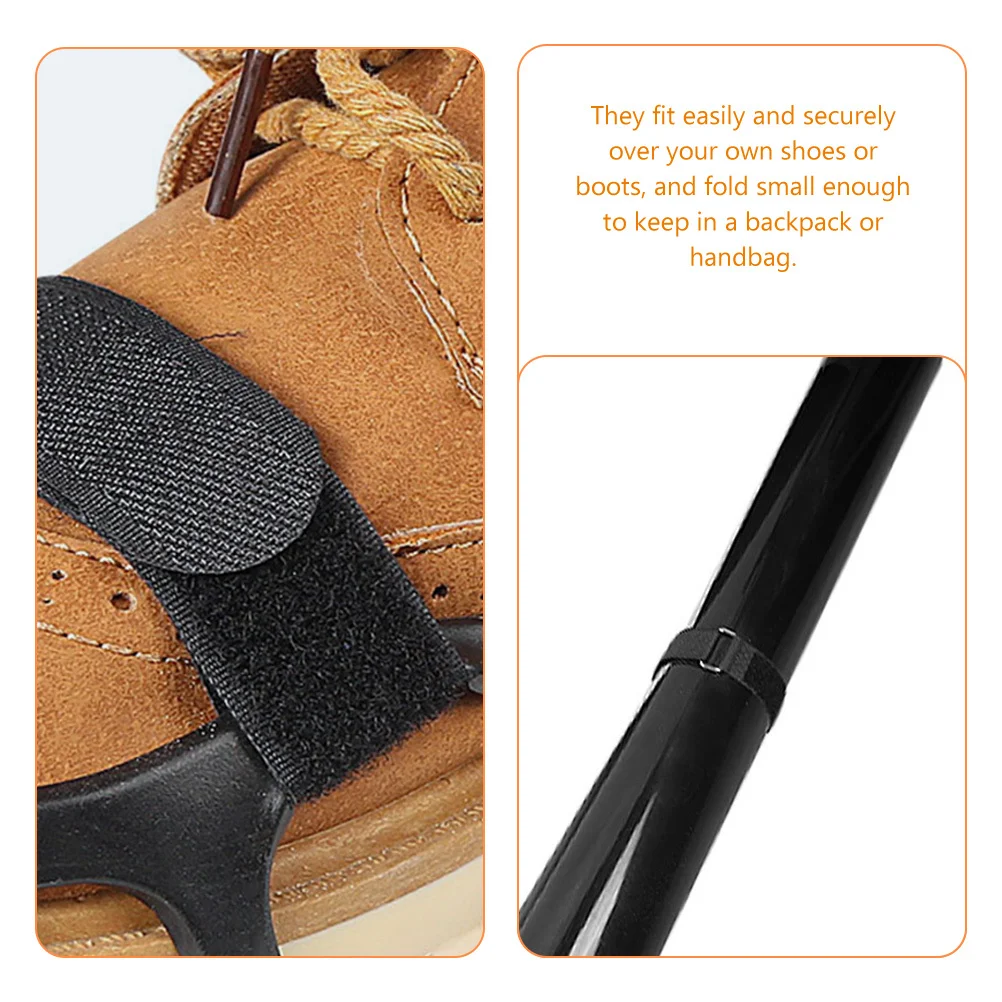 

4Pcs Ice Gripper Strap Adjustable Non-Slip Shoes Crampons Binding Metal Buckle for Climbing Hiking Crampons Outdoor Ice Grippers