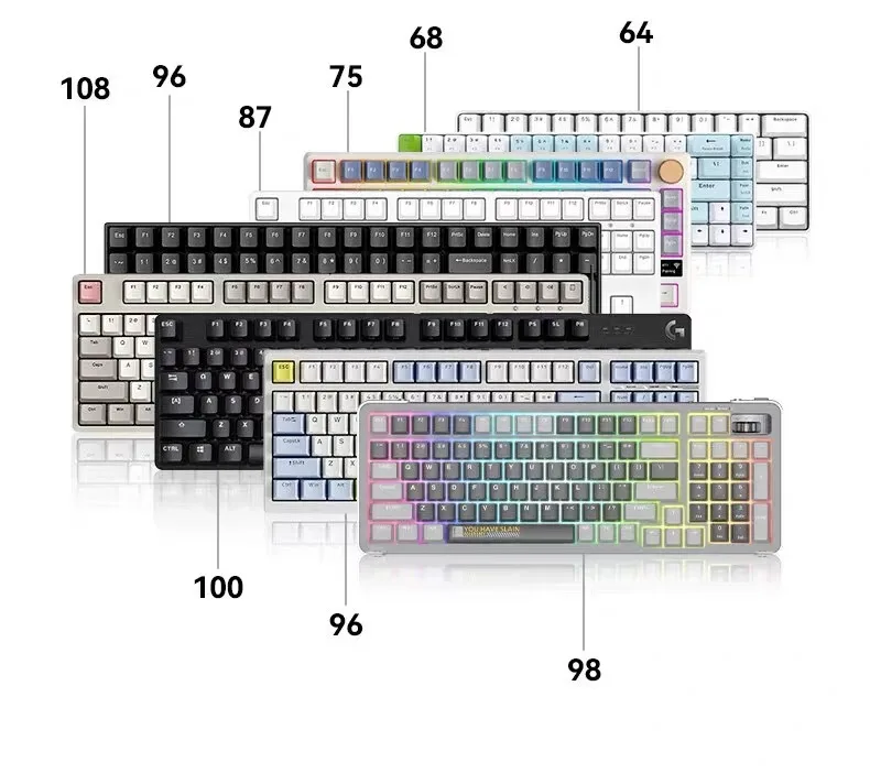 Gradient-Tastenkappen, seitlich bedruckt, durchscheinend, PBT Double Shot, OEM-Profil für MX-Schalter, Gaming-Tastatur, 130+ Tastenkappen – Detail 10