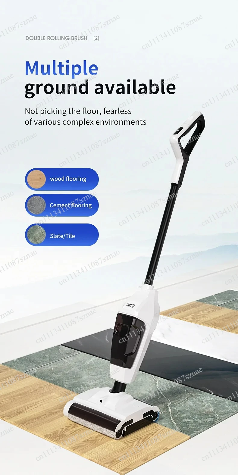 Cordless Smart Floor Washer for Home, 3-in-1 Sweep Vacuum Mop All-in-One, Handheld Dustbuster and Electric Mopping Machine