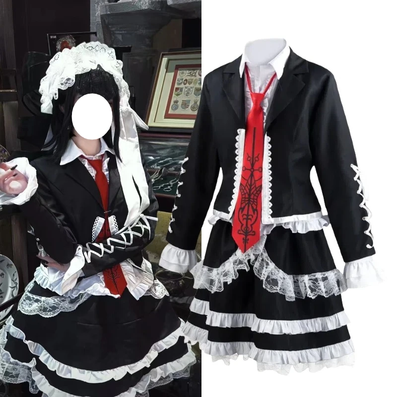 

Game Yasuhiro Taeko Cosplay Costume White Shirt Black Coat JK Skirt School Uniform with Accessories for Women Theme Party