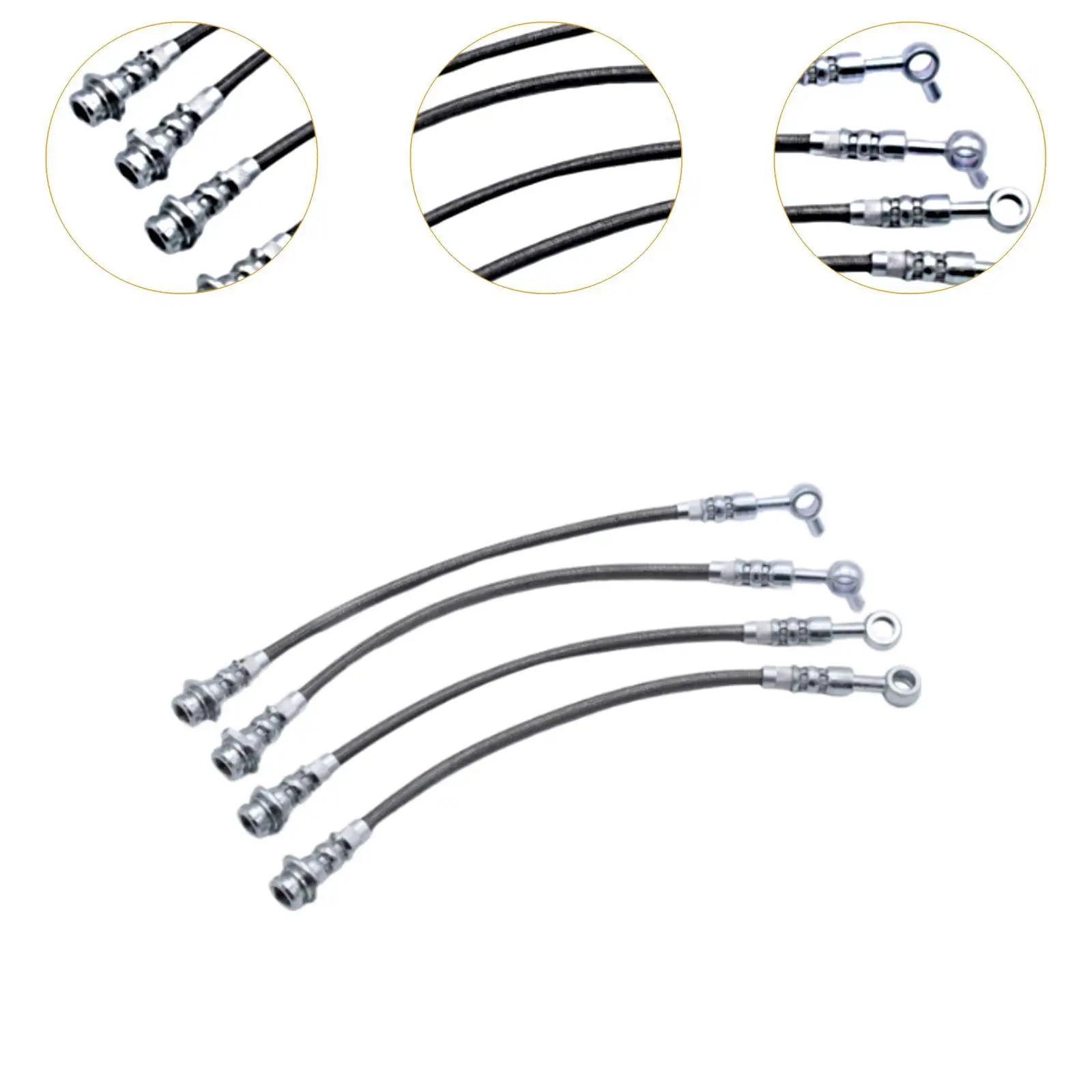 4Pcs Braided Brake Hose Kit Car Accessories for Nissan Patrol GQ Y60