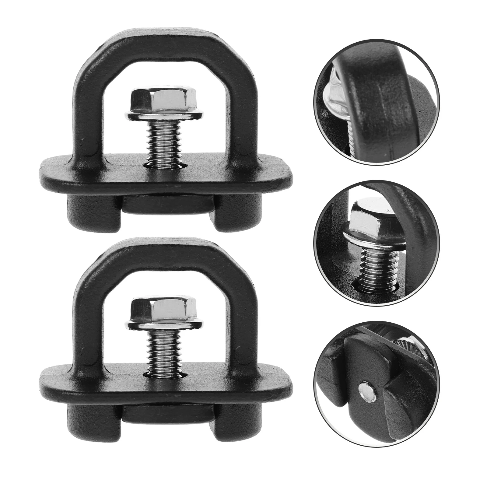 

2pcs Rear Cargo Anchors D Ring Heavy Duty Tie Down Hooks Truck Bed Universal Fit Car RV Bumper Tow Loop Plastic Rings
