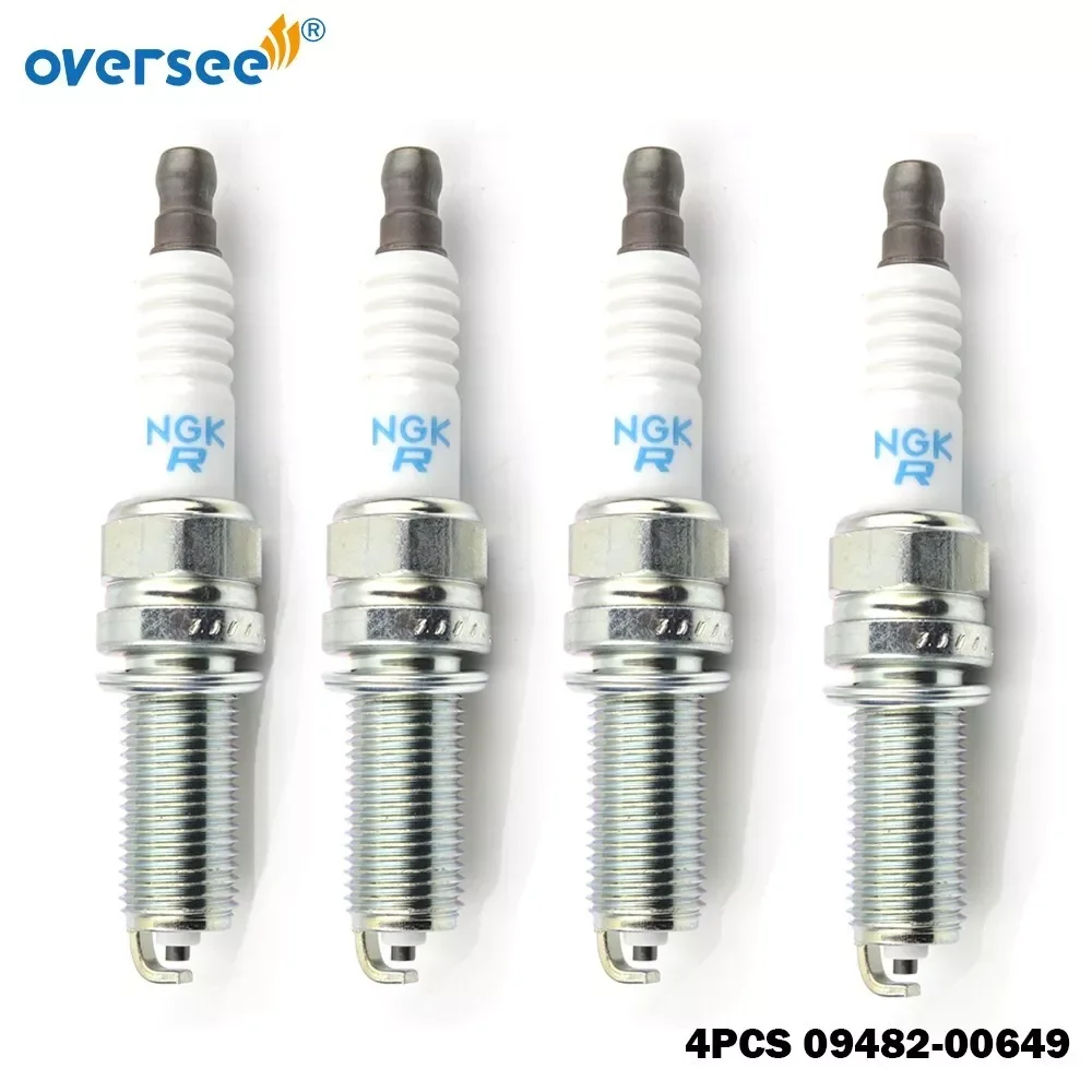 4PCS SPARK PLUG LKR6 09482-00649 For Suzuki Marine DF 115-200HP 0948200649