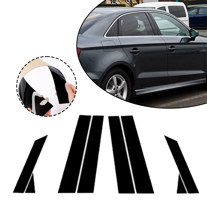 

For Audi A3 Sedan 2013-2020 Car Window Trim Covers B C Pillars Column Pillar Stickers Auto Accessories