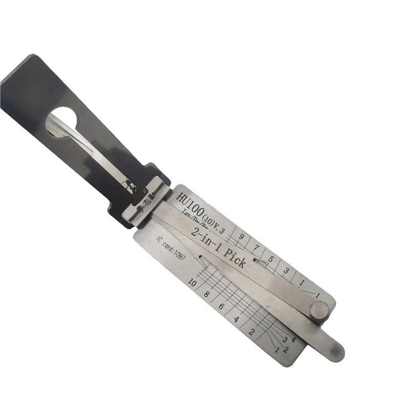 Original Lishi HU100(10) V.3 2 in 1 Lock Pick Decoder Ignition Car Door Open for Cadillac Models Vertical Milling