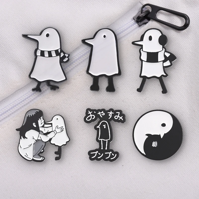 Cartoon Oyasumi Punpun Emaille Pins Benutzerdefinierte Schöne Vogel Tier Abzeichen Rucksack Revers Geschenke Gute Nacht Punk Brosche Schmuck Zubehör – Detail 9