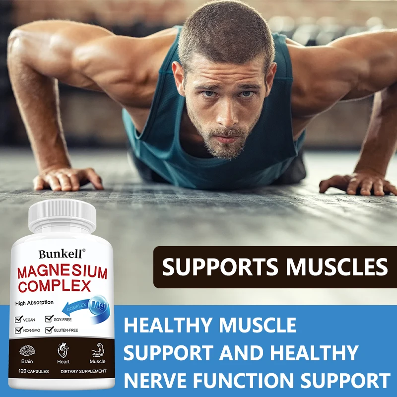 Triple Magnesium Complex - Meningkatkan Kualitas Tidur, Meningkatkan Energi, Meningkatkan Sistem Pencernaan, dan Meningkatkan Kekebalan Tubuh, 120 Kapsul