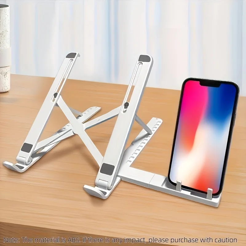 2-in-1 Adjustable Laptop & Tablet Stand with Phone/Pen Holder,  Lightweight for Desk Bedside Travel