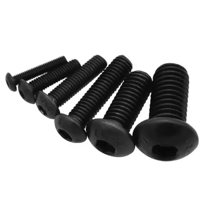 

RJYJMJK 10pcs M8 alloy steel high strength flat round head hexagon socket screw bolt cup screws bolts 10mm-25mm length