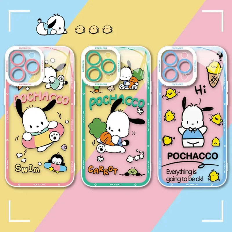 Sanrio Cartoon Pochacco Phone Case For Samsung Galaxy A25 A55 A35 A54 A34 A15 A24 A14 A53 A33 A13 A05 A05S 5G A23 A32 A52 A52S