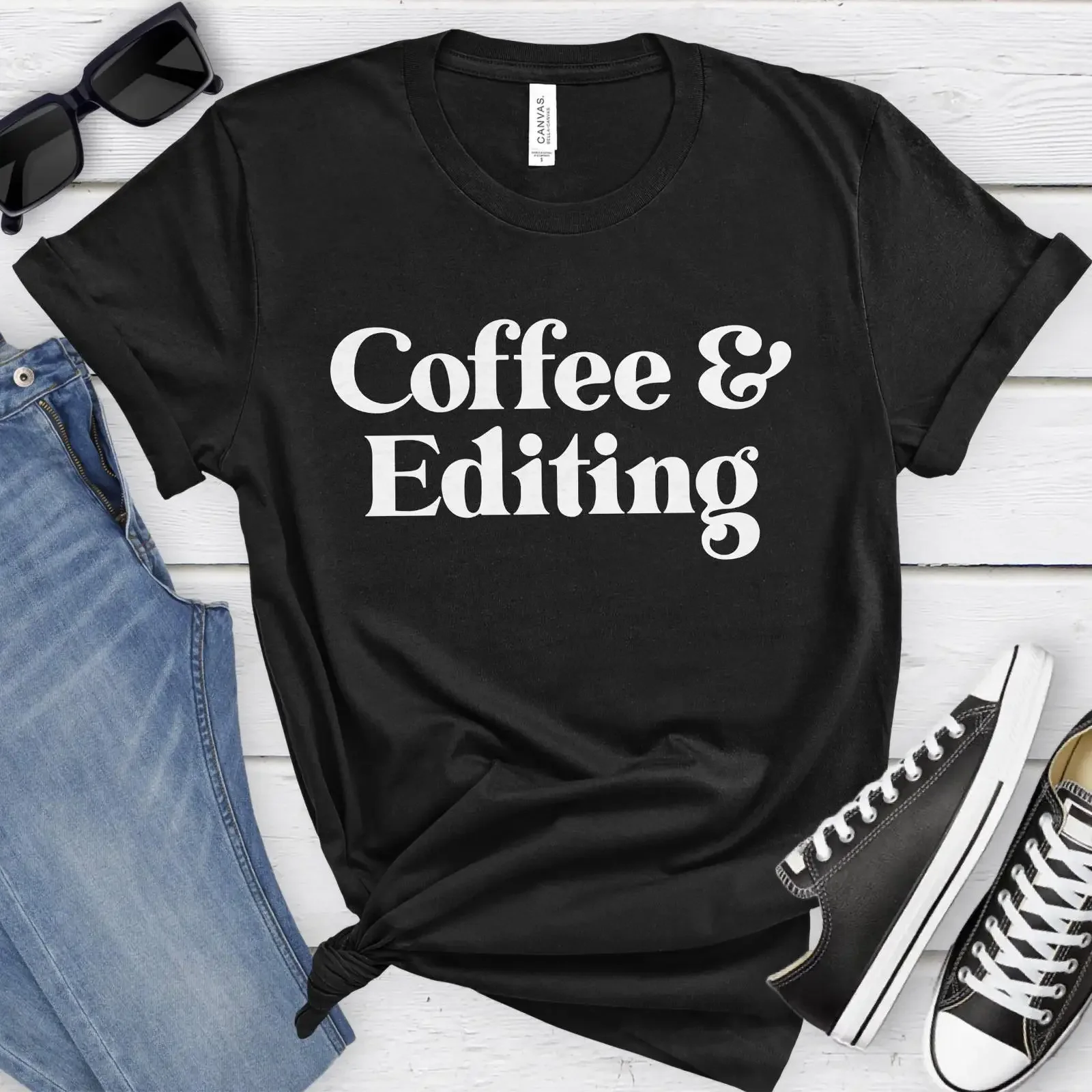 Editor T Shirt Editing s Coffee and for Men or Women vintage Washed Stylish Versatile fashion homme designer clothes Slightly