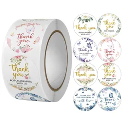 11 Styles Flower Thank You Sticker Letter Paper Gift Food Bag Sealing Sicker Wedding Birthday Holiday Bouquet Decoration Sticker