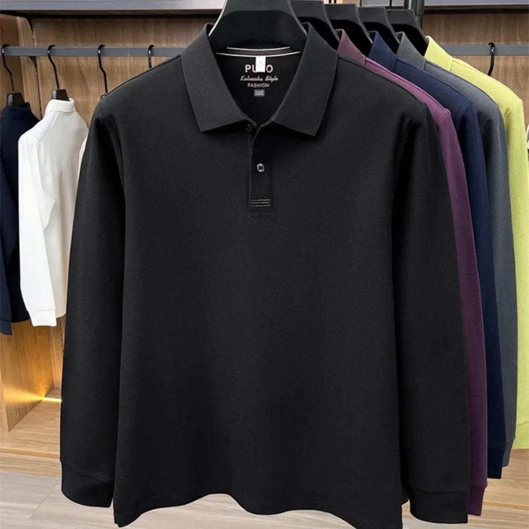 2026 neues 100% reines Baumwoll-Poloshirt für Herren, hochwertige Marke, langärmelig, Herbstmode, luxuriöse Stickerei, Golf-Oberteil, Business-T-Shirt – Detail 20