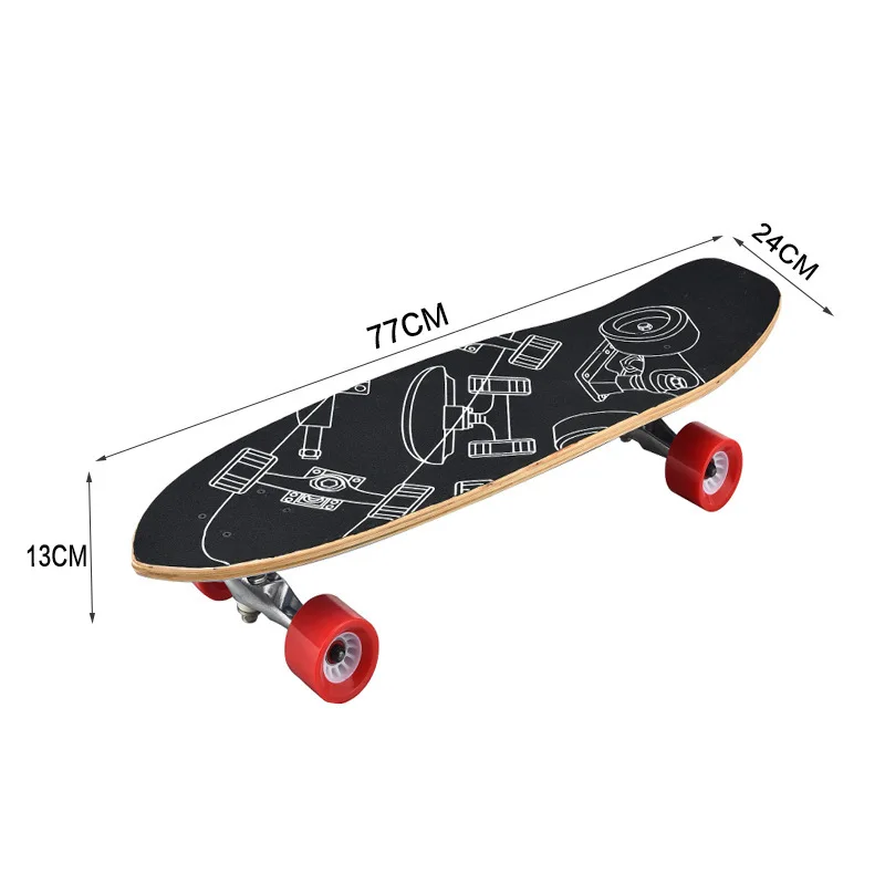 

Skateboard rocket board surfboard maple wear-resistant thickened board flash PU wheel aluminum bracket adult children short