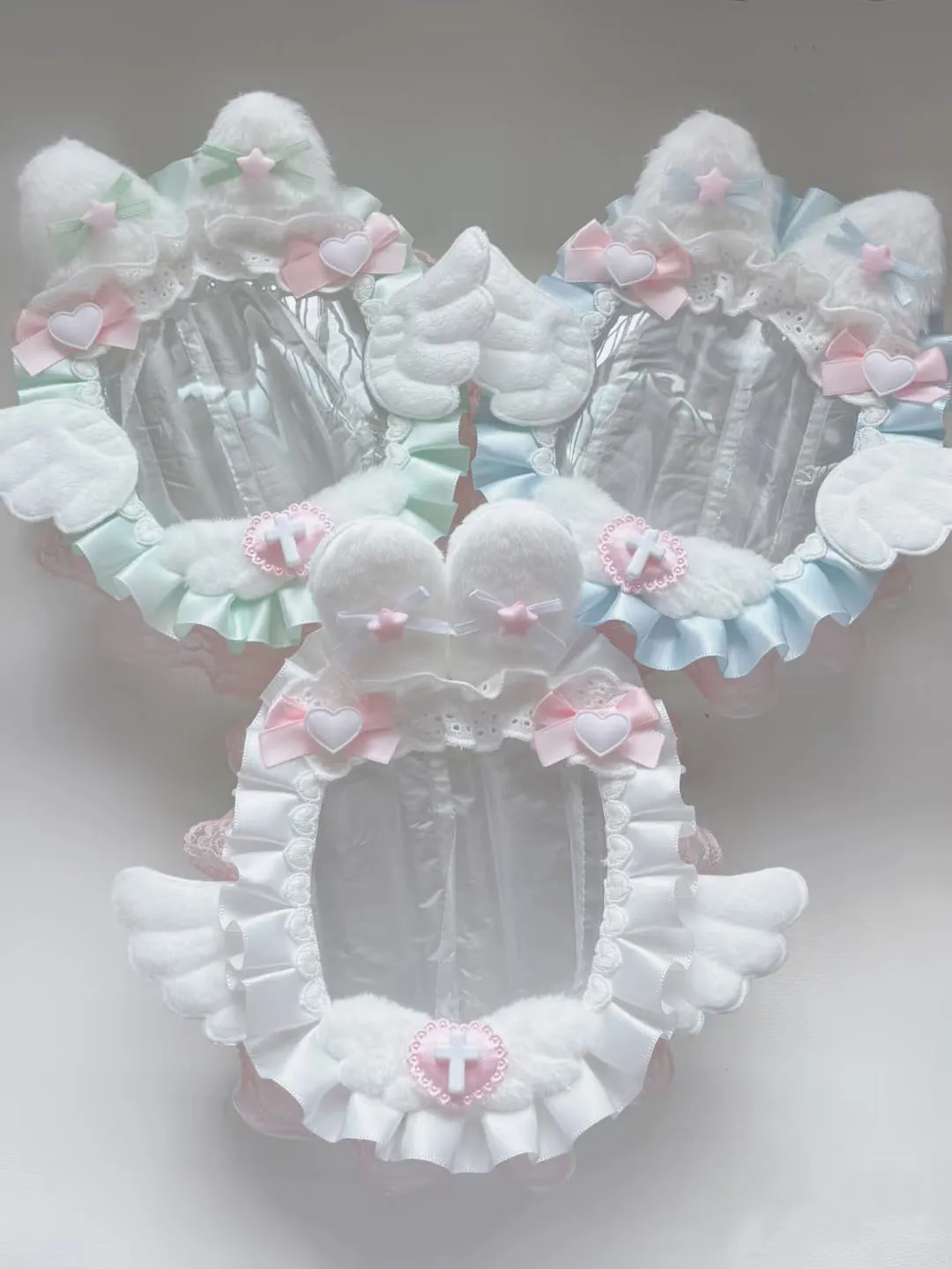 10 cm Doll Bag Keychain Lace Decor Protective Storage Plush Doll Ita Bag  Anime  Storage Case Protection for 10 cm Height Doll