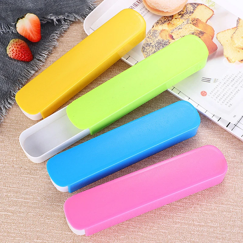 

New Cutlery Straw Plastic Storage Box Household Chopsticks Fork Spoon Wheat Pull Box Outdoor Travel Portable Tableware Empty Box