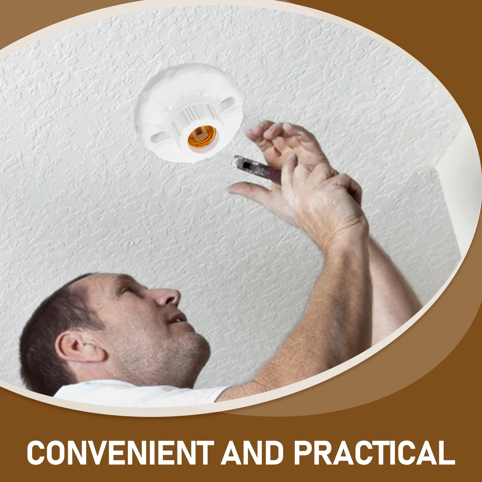 

6Pcs E27 Bulb Socket Holder Flame Retardant Ceiling Light Fitting Lamp Base Lamp Holder E27 Light Socket for Lighting Fixtures