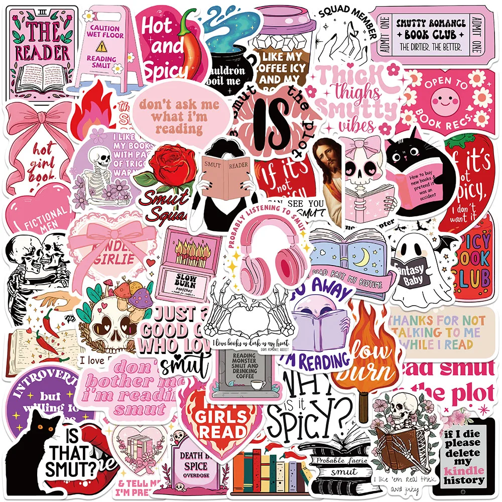 50PCS Cool Pink Smut Stickers Cartoon Graffiti Decal For Laptop Refrigerator Notebooks Cup Storage Box Waterproof Toy Stickers