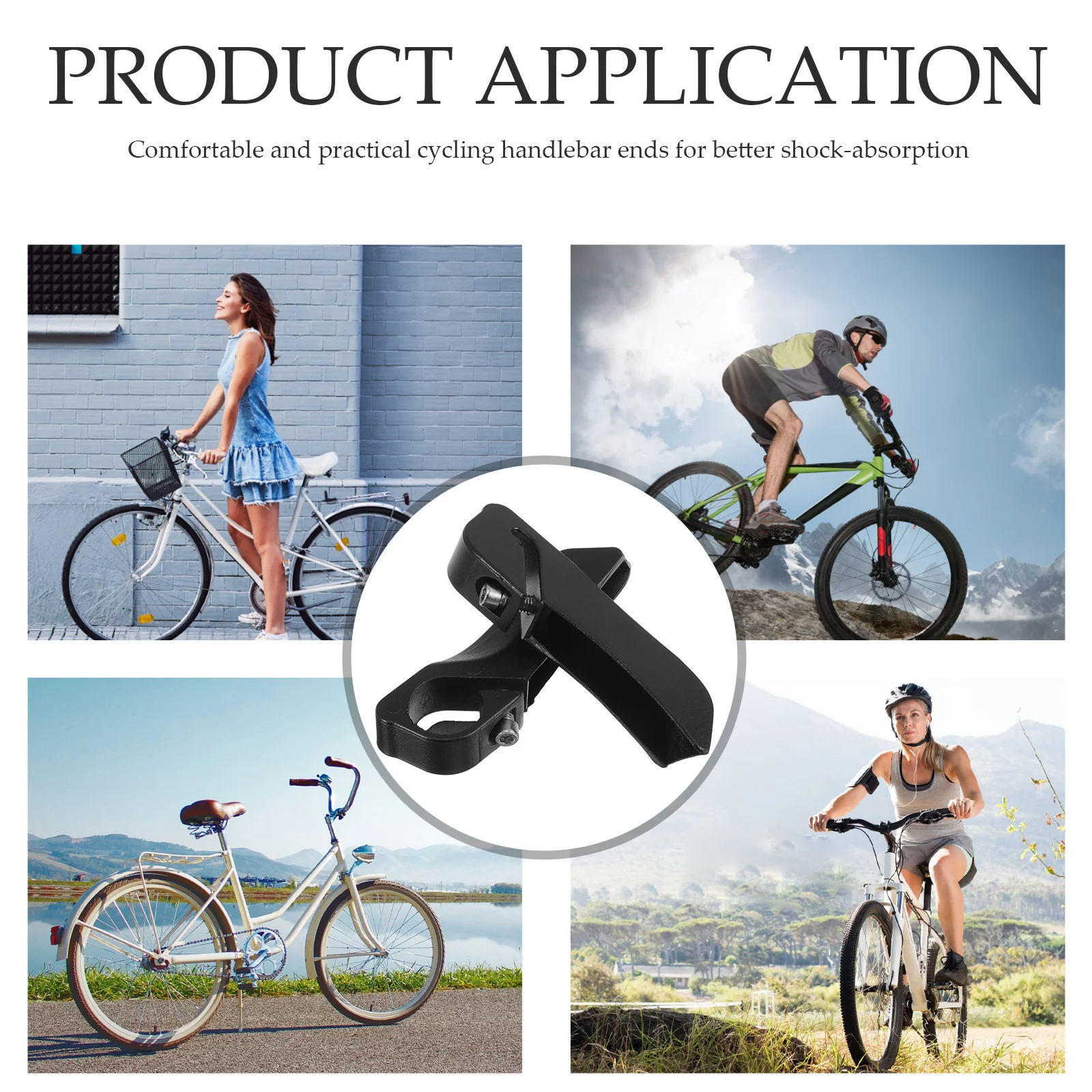 1 زوج معدن البلاستيك دراجة المقود نهاية القبضات عدم الانزلاق مقاومة للاهتراء سهلة التركيب للدراجات الجبلية دراجة المقود القبضات #1