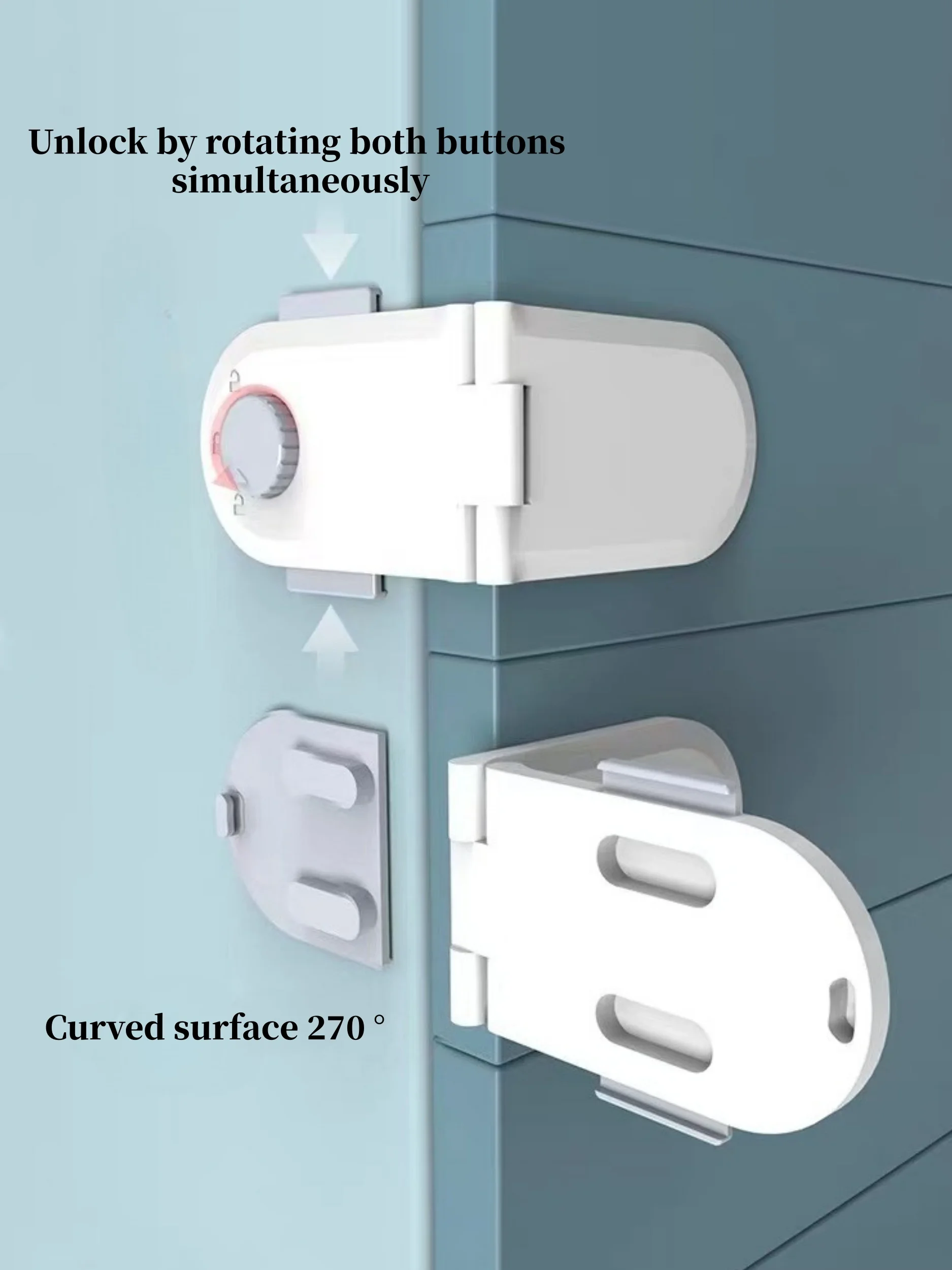 Baby protection multifunctional safety lock, child safety lock used for cabinet drawer refrigerator anti opening protection