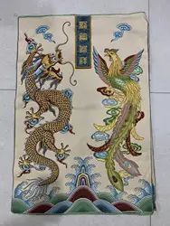 Dragon and Phoenix Auspicious Paintings Like Chinese Tangka Embroidery Decoration Hanging Paintings