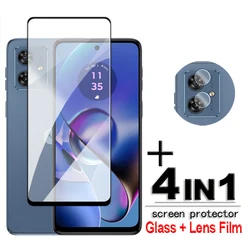 For Motorola Moto G54 5G Glass Moto G54 Tempered Glass 2.5D Full Cover Glue HD Screen Protector For Moto G54 Lens Film 6.5 inch