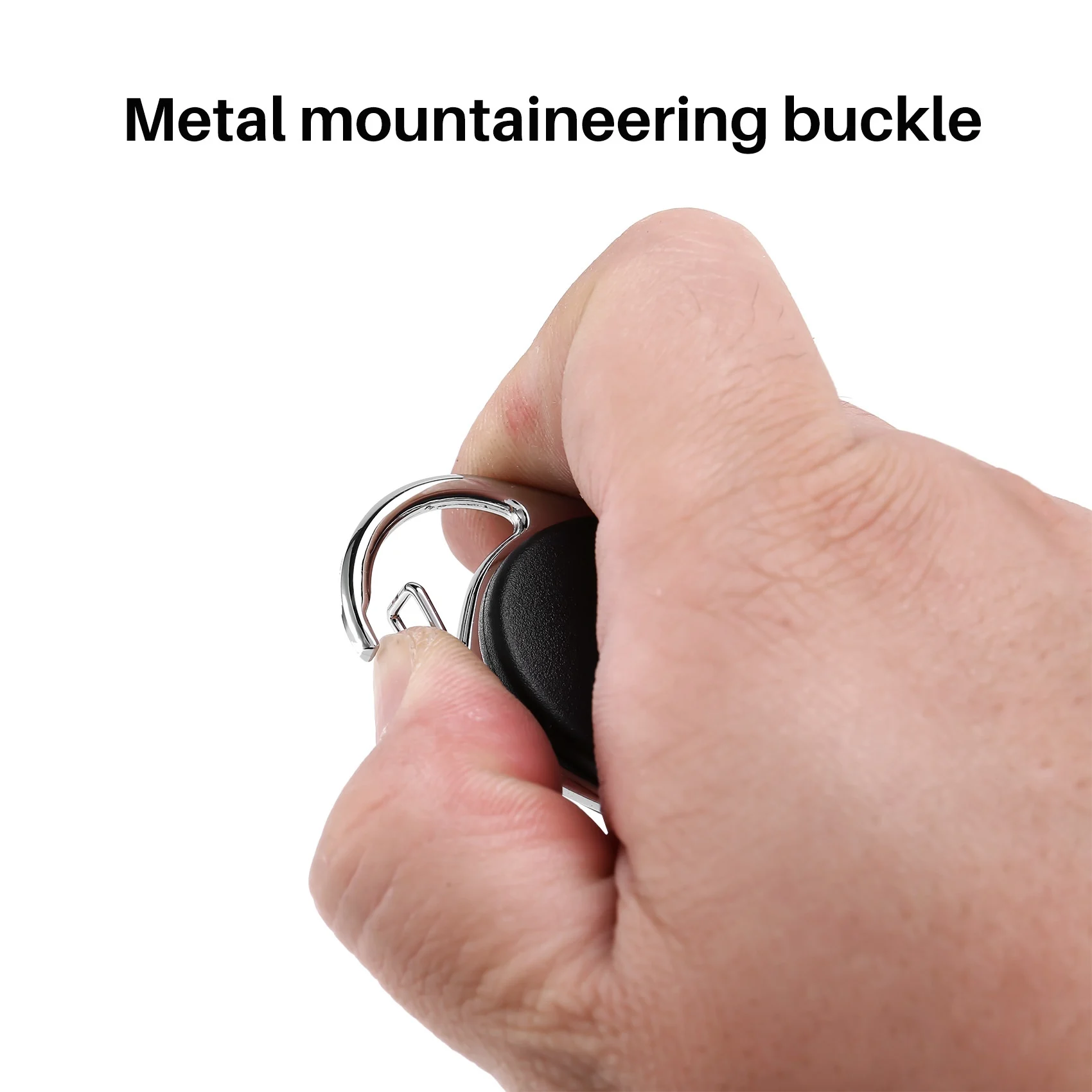 ABGN Heavy Duty Retractable Carabiner Badge Tinker Reels 60 ซม.ดึงลวดพร้อมคลิปพวงกุญแจสีดํา