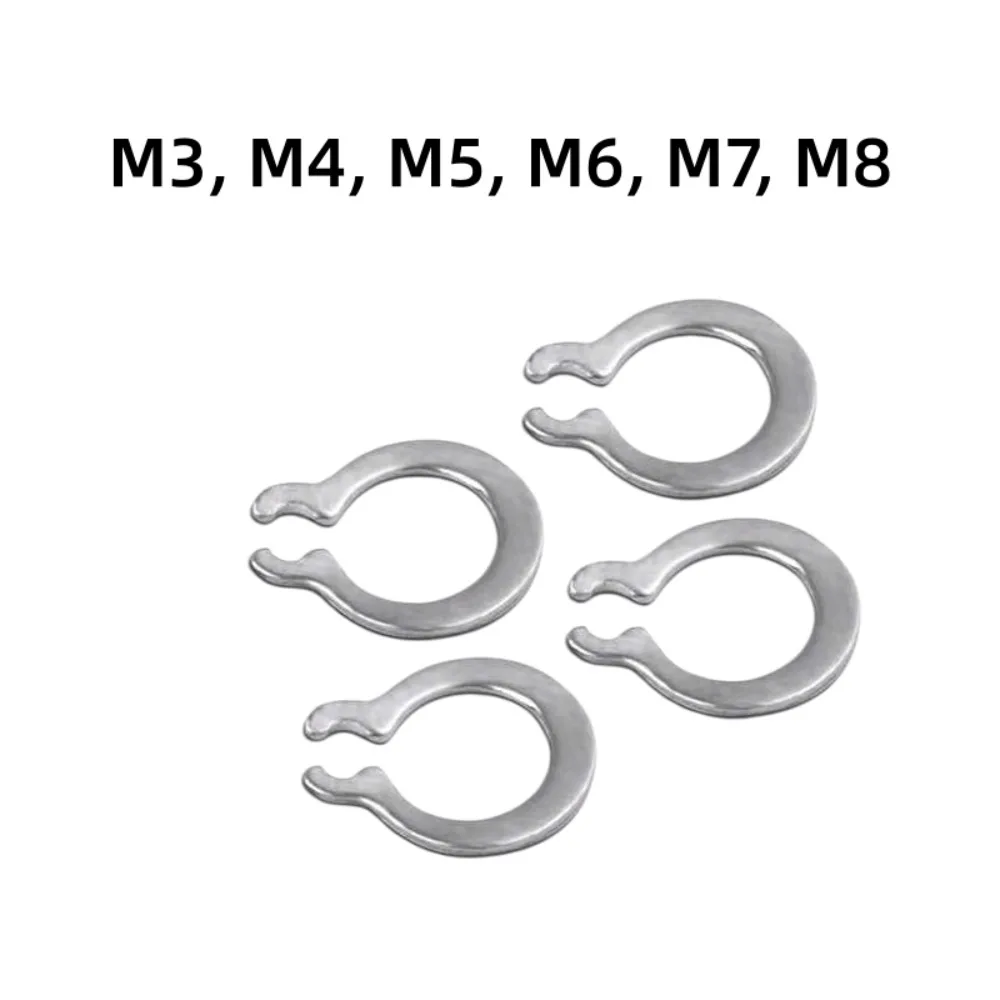 GB894 DIN471 304 SS External Circlip C-Type Shaft Snap Retaining Ring Gourd Type Stop Washer Size 3-8mm Fastener Circlip
