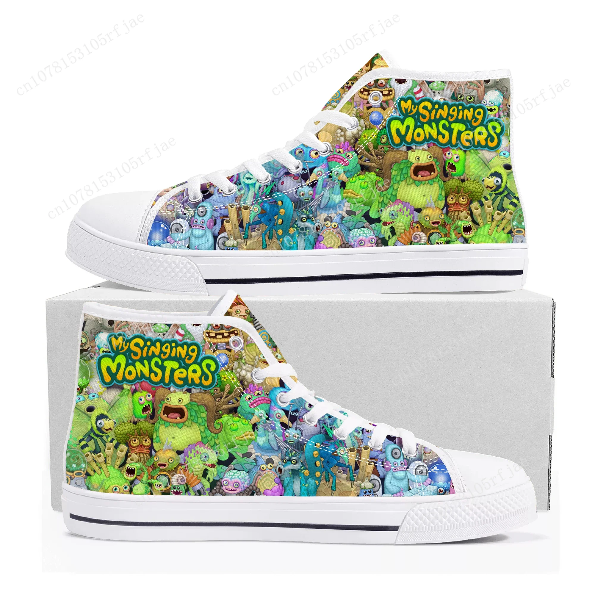 My Singing Monsters High Top Sneakers Cartoon Game Mens Womens Teenager High Quality Canvas Shoes Casual Tailor Made Sneaker