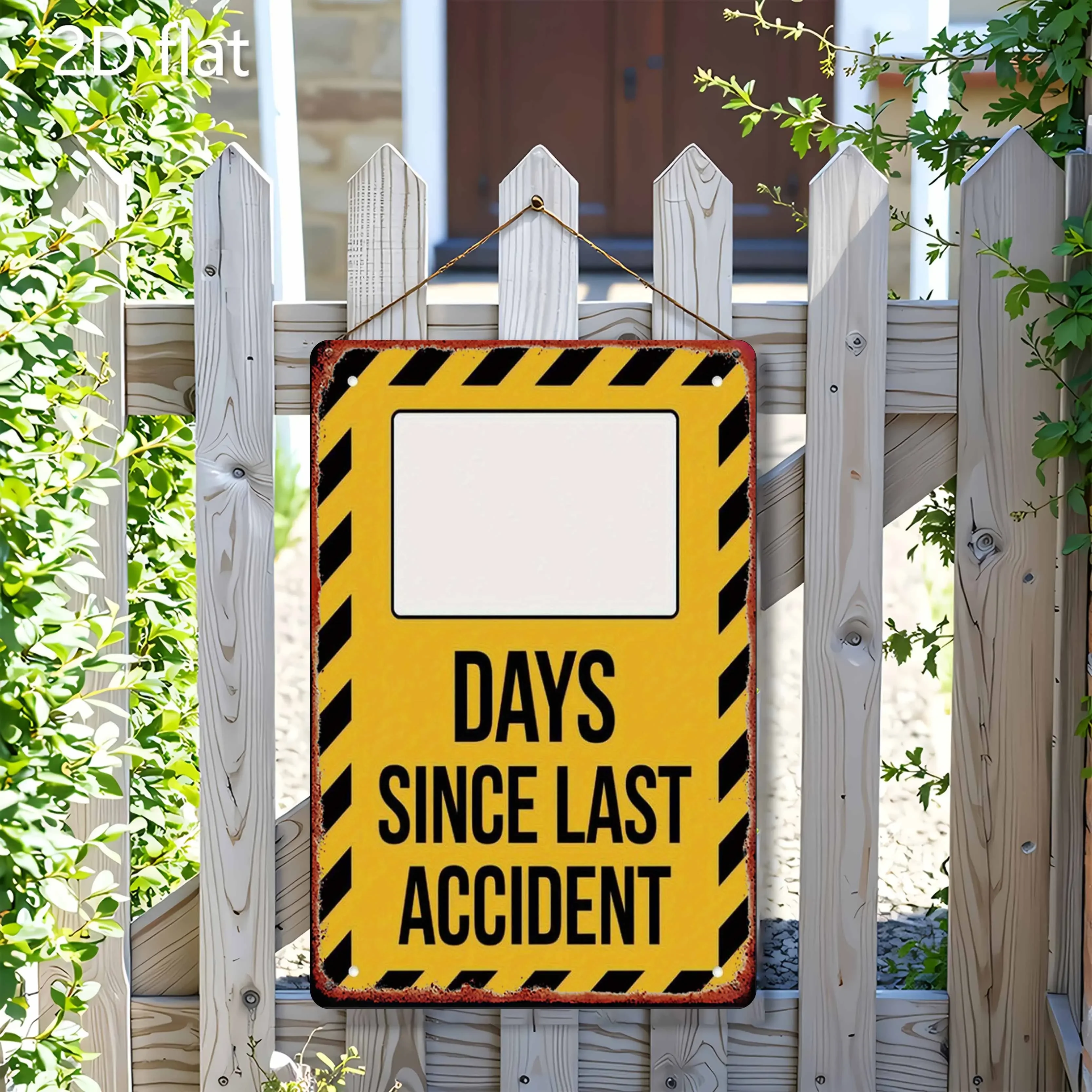Tin Sign - Blank Days Since Last Accident Vintage Durable Metal Plaque Wall Decor, Home Workshop Garage Man Cave Wall Art