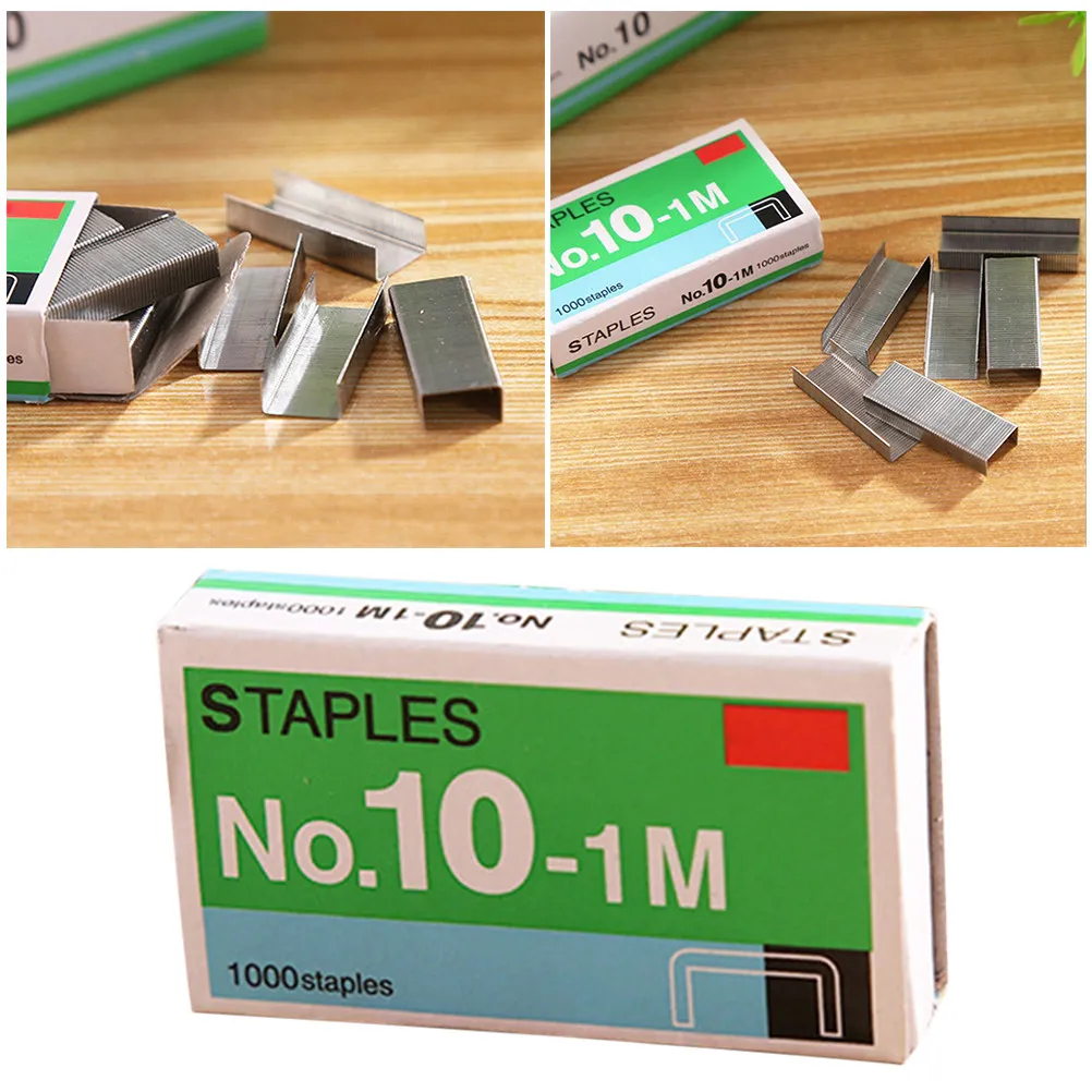 10 Boxes Mini Stainless Steel Staples Small Desktop Staples Design Chisel Point for Office Home Document Binding