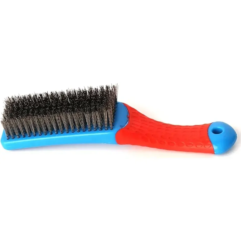 Wire Brush Duty Stainless Bristles With Plastic Handle Grip For Rust, Wielding Slag, Dirt & Paint Scrubbing With Deep Cleaning