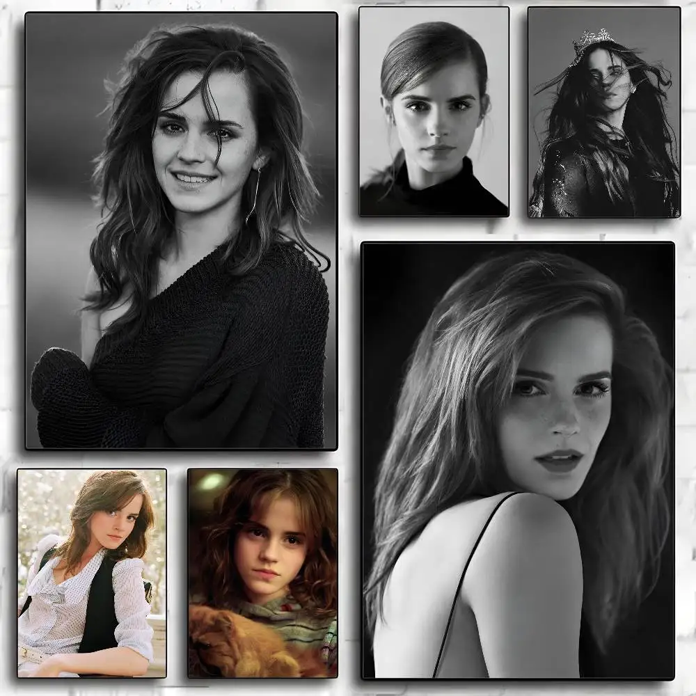 ملصق حائط فني عالي الدقة من Hot Actor E-Emma W-Watson مقاوم للماء بطباعة ذاتية اللصق. ديكور غرفة المنزل الجمالي لسرير غرفة المعيشة