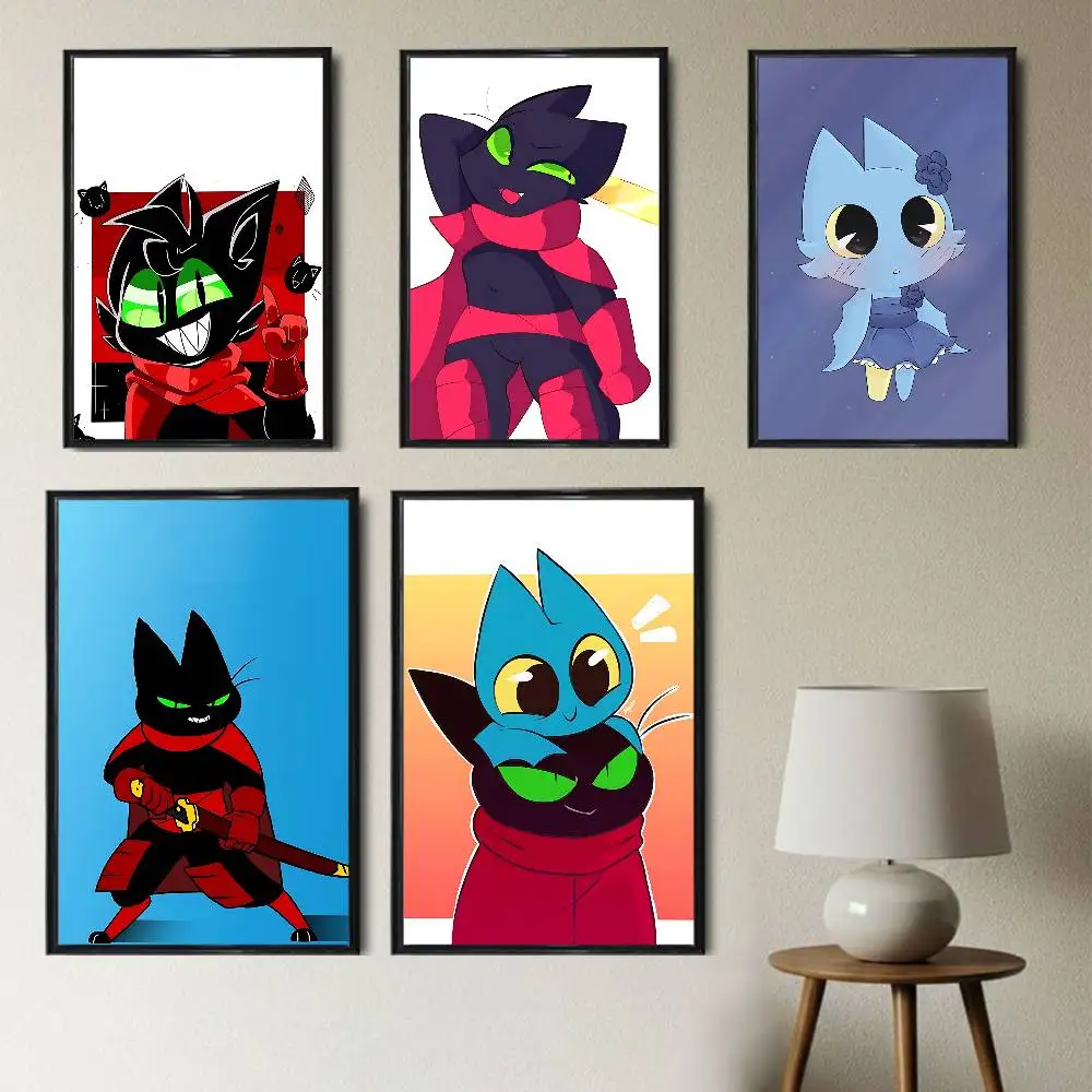 

black Mao Mao Heroes of Pure Heart High Quality Dorm Living Room Aesthetic Wall Decoration Painting Poster Stickers Gift