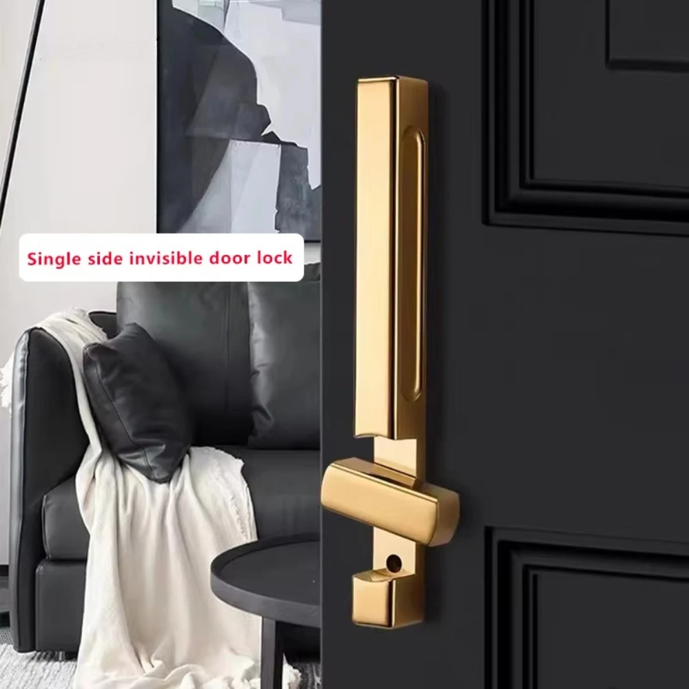 Invisible Magnetic Door Lock Interior Background Wall Storage Room Door Handle Hidden Cloakroom Gold Single Door Lock