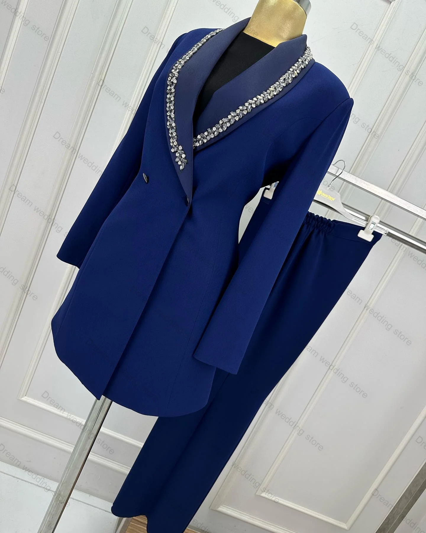 Elegante conjunto de traje de 2 piezas para mujer, Blazer y Pantalones rectos, chaqueta Formal de oficina, abrigo para mujer, esmoquin de boda para invitados, hecho a medida